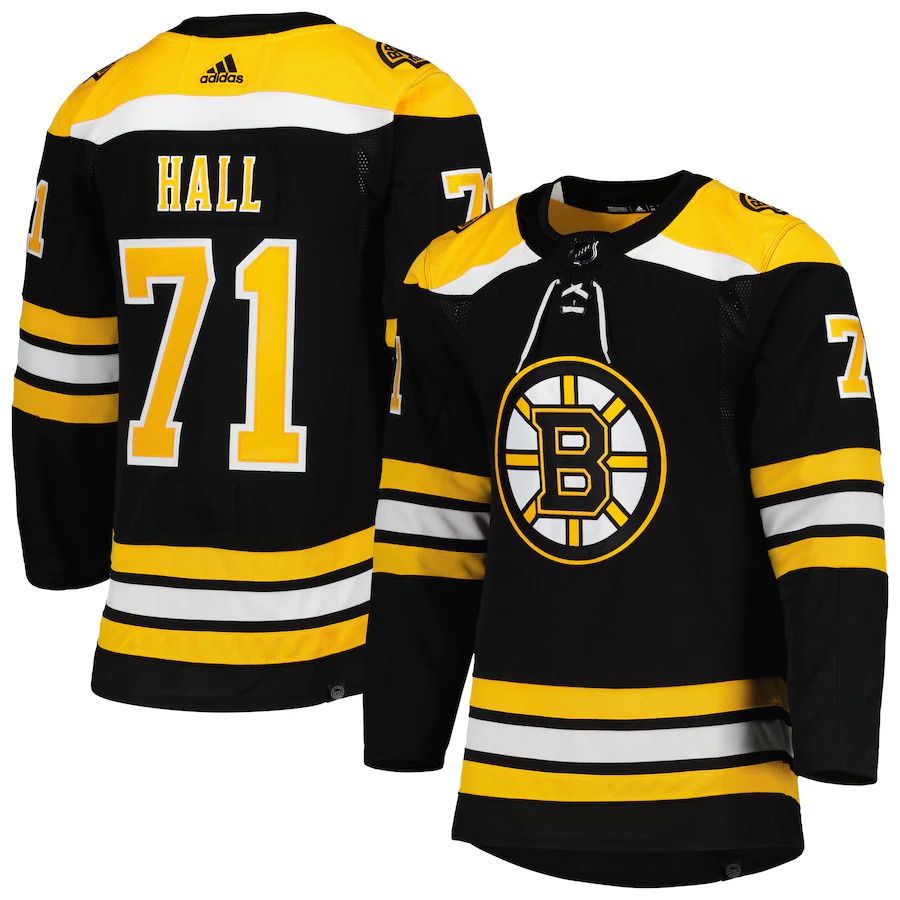 Men Boston Bruins 71 Taylor Hall adidas Black Primegreen Authentic Pro Home Player NHL Jersey